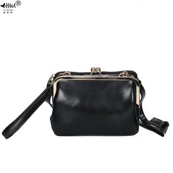 

Vintage Fashion Double Use Retro Bag Bags Kiss Lock Shell Two Straps Women Shoulder Crossbody Bag PU Leather Women's Handbags