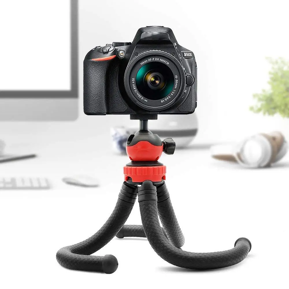 Гибкий штатив с шаровой головкой для iPhone, Android Phone, GoPro, DSLR камеры и многого другого, в комплекте универсальный зажим для смартфона и Go Pro