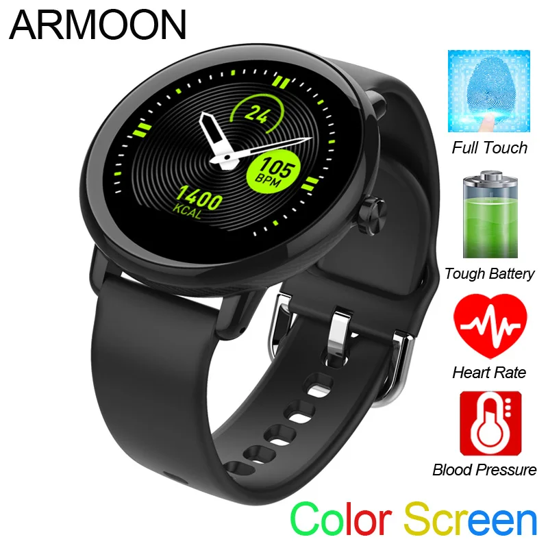 

Smart Watch T5 Tough Battery Heart Rate Blood Pressure Bracelet Fitness Tracker Full Touch Color Men Women Sport Call Round Band