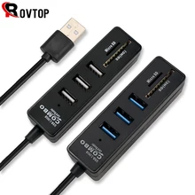 Usb-хаб 3,0 Мульти USB 3,0 концентратор USB Высокоскоростной разветвитель 3 6 портов 2,0 Hab устройство для чтения карт SD TF все в одном для ПК Компьютерные аксессуары