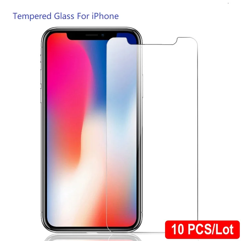 10 шт./партия закаленное стекло для iPhone11 11Pro 11pro max X XS MAX 6 6s 7 8 Plus SE 5 5S Защитная пленка для экрана