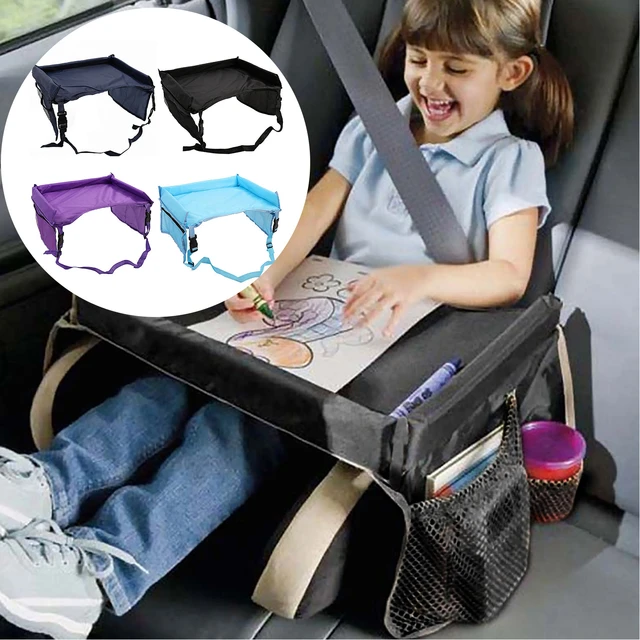 Plateau de voyage pour enfants Plateau d'activités pour enfants pour siège  d'auto, bureau étanche pour enfants pour voiture Snacks et activités  Planche à dessin avec organisateur de poche de rangement