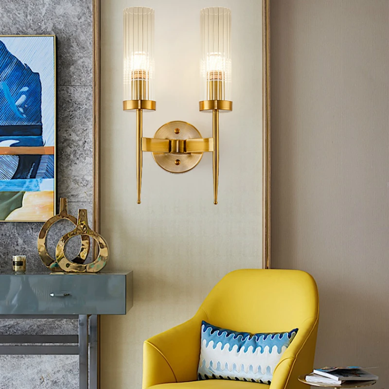 

Modern LED Glass Wall Lamp Nordic Wall Lamp Living Room Bedroom Bathroom Wall Lamp Candle Lamp Bedside Lamp Background Wall Lamp