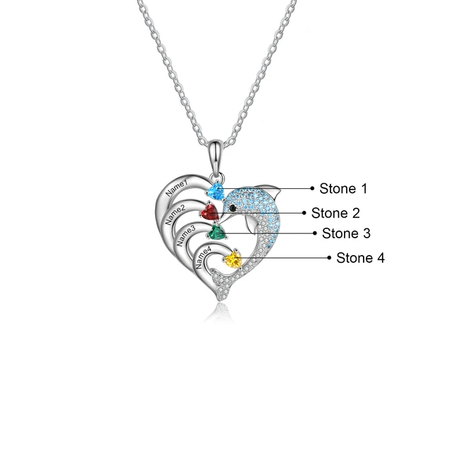 Name Necklace Customized Heart Pendant 