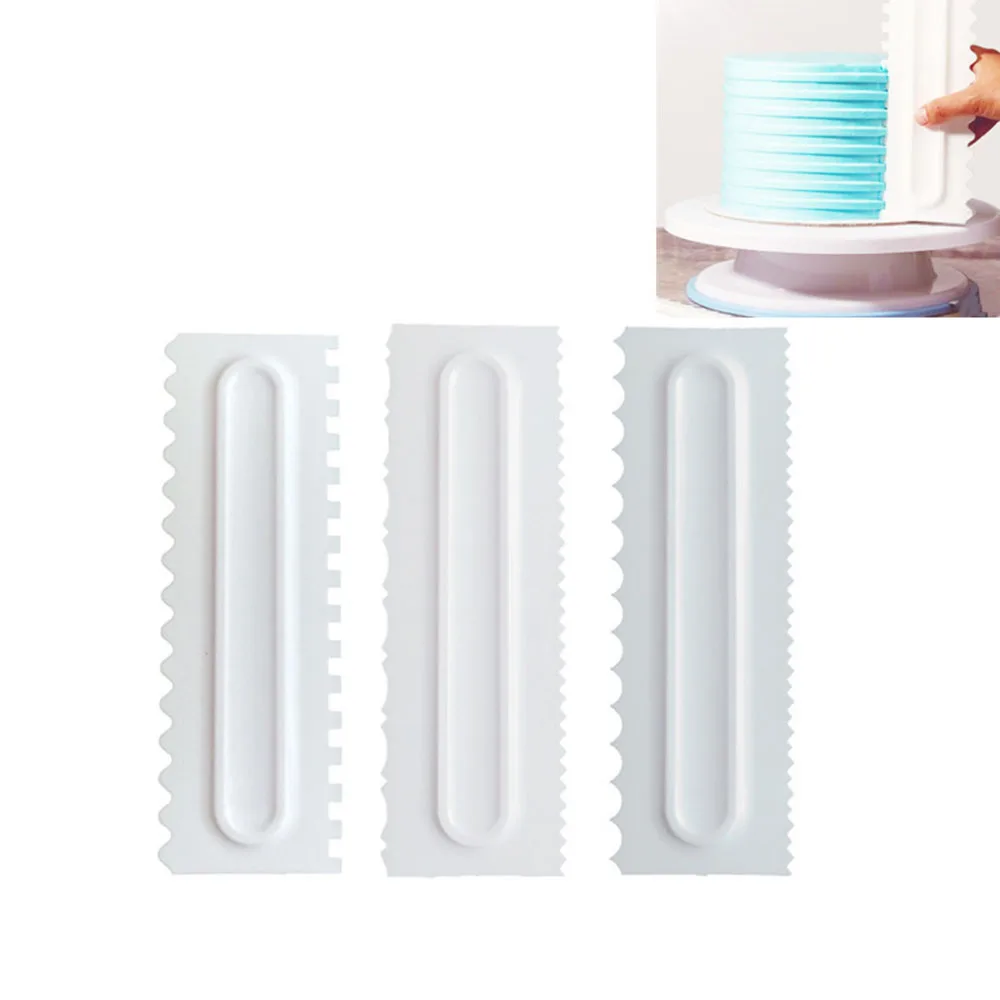  6pcs/set Cake Smoother Buttercream Comb Icing Polisher Decorating Edge DIY Mousse Cream Scraper Kit