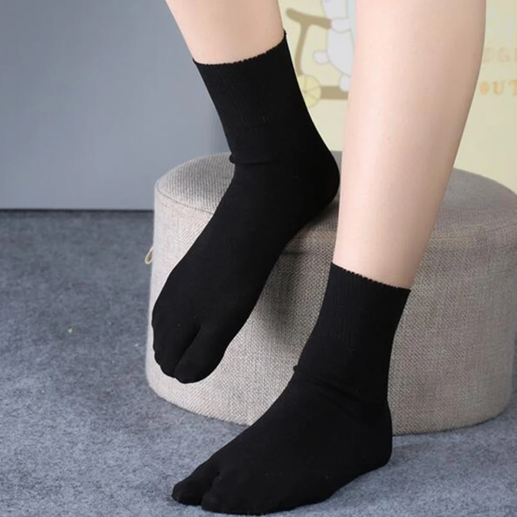 Women Men Split Two Toe Low Socks Flop Tabi Breathable Deodorization