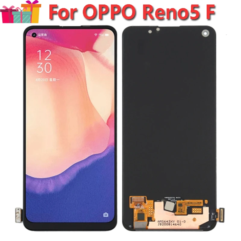 Оригинальный дисплей 6 43 дюйма для OPPO Reno5 F сменный сенсорный ЖК-экран дигитайзер в