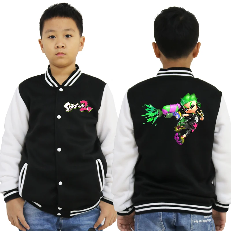 

New Fashion Splatoon Boys Girls Jacket Long Sleeve Baseball Clothing Tops Kids Clothing Cool Jacket Sportswear Tops for Children