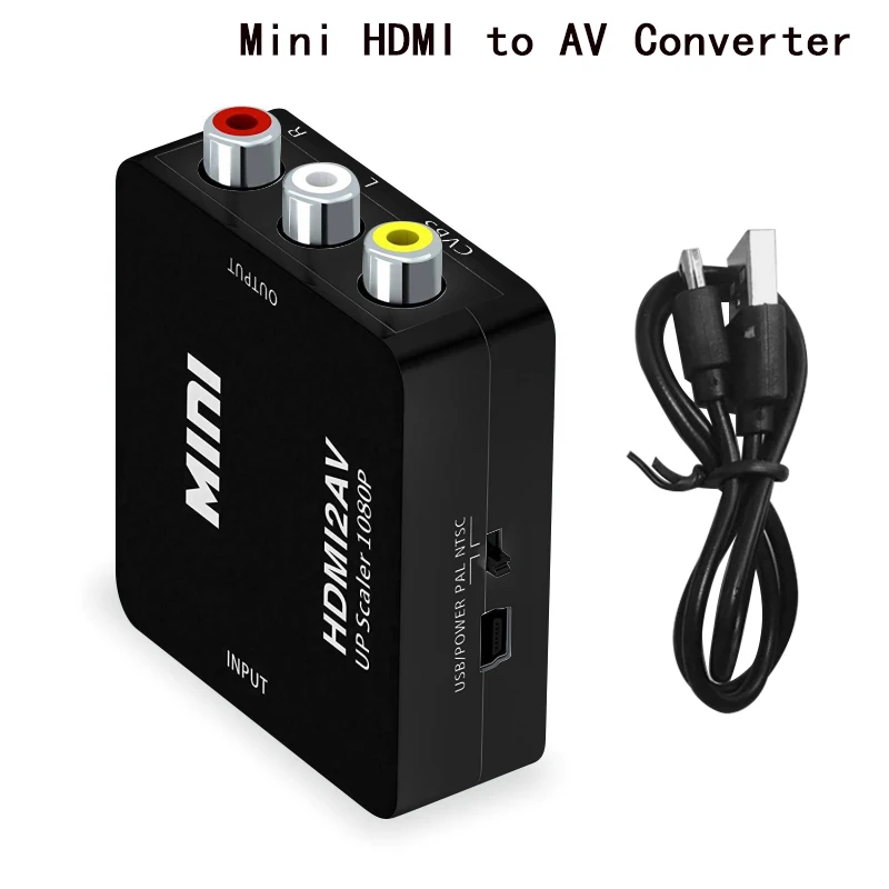 Мини Композитный 1080P HDMI к RCA Аудио Видео AV/CVBS L/R видео HDMI К AV скейлер адаптер HD видео конвертер коробка для HD ТВ ПК - Цвет: Mini HDMI to AV