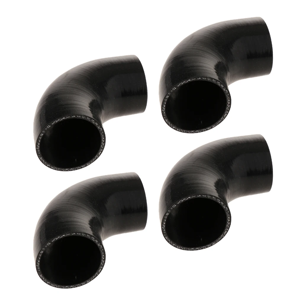 4Pieces Silicone Hose 90 Degree Bend Intercooler Tube Turbo Intake Pipe