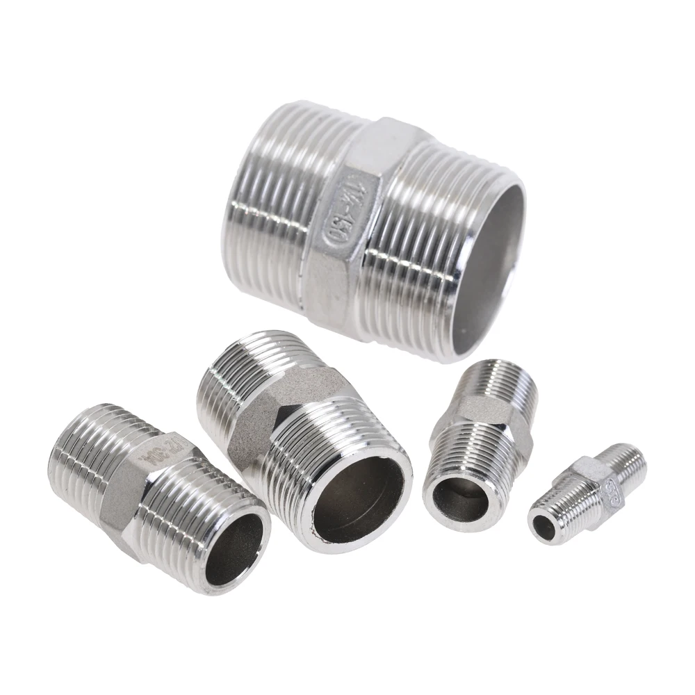 Нержавеющая сталь 304 1/" 1/4" 3/" 1/2" 3/" 1" 1-1/" 1-1/2" BSP папа-папа с шестигранной резьбой ниппель с одинаковой резьбой