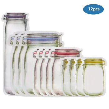 

Mason Bags Jar Bottles Zipper Bag Reusable Food Storage Snack Mason Bag Seal Fresh Sealed Bags Food Saver Bags