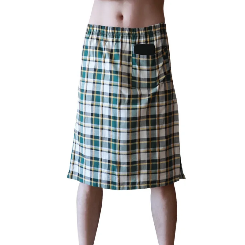 Adisputent 2020 Summer New Men's Casual Shorts Plaid Nightdress Cotton Casual Home Bath Skirt Breathable Sweat-absorbent Pajamas Adisputent 2020 Summer New Men's Casual Shorts Plaid Nightdress Cotton Casual Home Bath Skirt Breathable Sweat-absorbent Pajamas