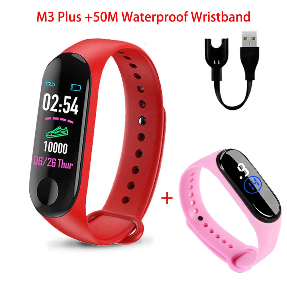 as the show M3 Plus, умный Браслет M3Plus, Bluetooth, смарт-браслет, фитнес-трекер, пульсометр, активность, смарт-браслет, 50 м, водонепроницаемый браслет - Цвет: as the show