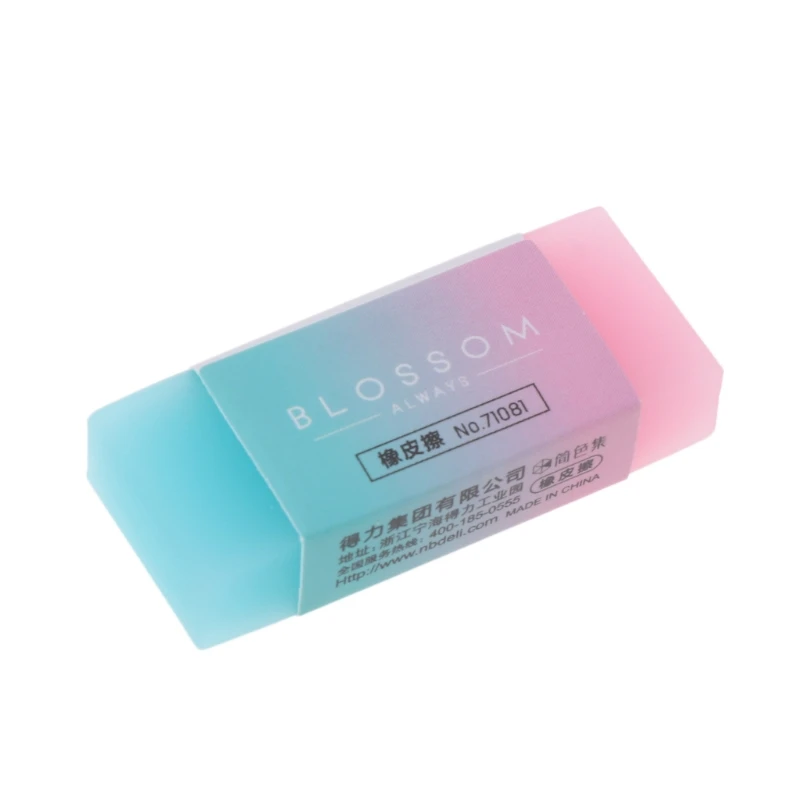 P82F Soft Durable Flexible Cube Colored Pencil Rubber Erasers for School Kids