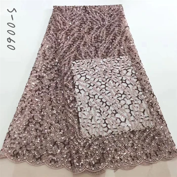 

Sequins French Tulle Lace Fabric 2020 High Quality African Lace Fabric Latest Lace Material For Evening Party