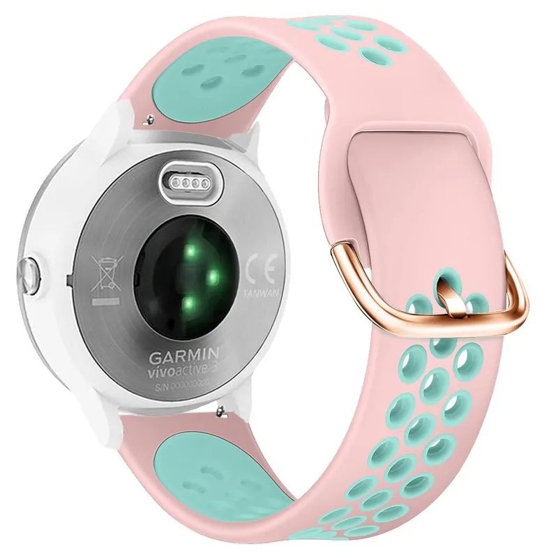 Для samsung Galaxy Watch Active 40 ремешок для часов, мм 20 мм силиконовый водонепроницаемый ремешок для Garmin Vivoactive 3/Ticwatch 2