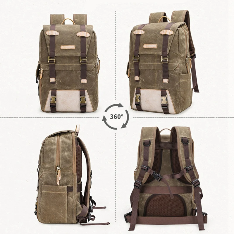 Ретро Многофункциональный батик холст камера рюкзак Открытый водонепроницаемый большой емкости фотографии сумка для Canon Nikon sony Digita