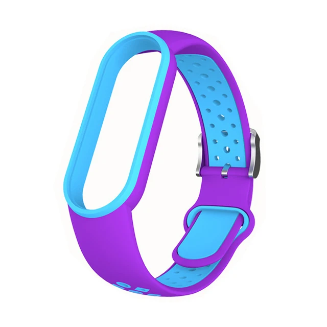 Belt For Xiaomi Mi Band 5 6 Two-color Silicone Bracelet thumbnail 3