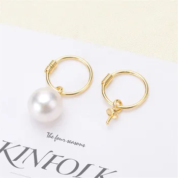 

Fashion Fine jewelry Findings,Sterling Silver Earrings Mountings diy jewelry making accessories Earrings for Pearls Beads Stones