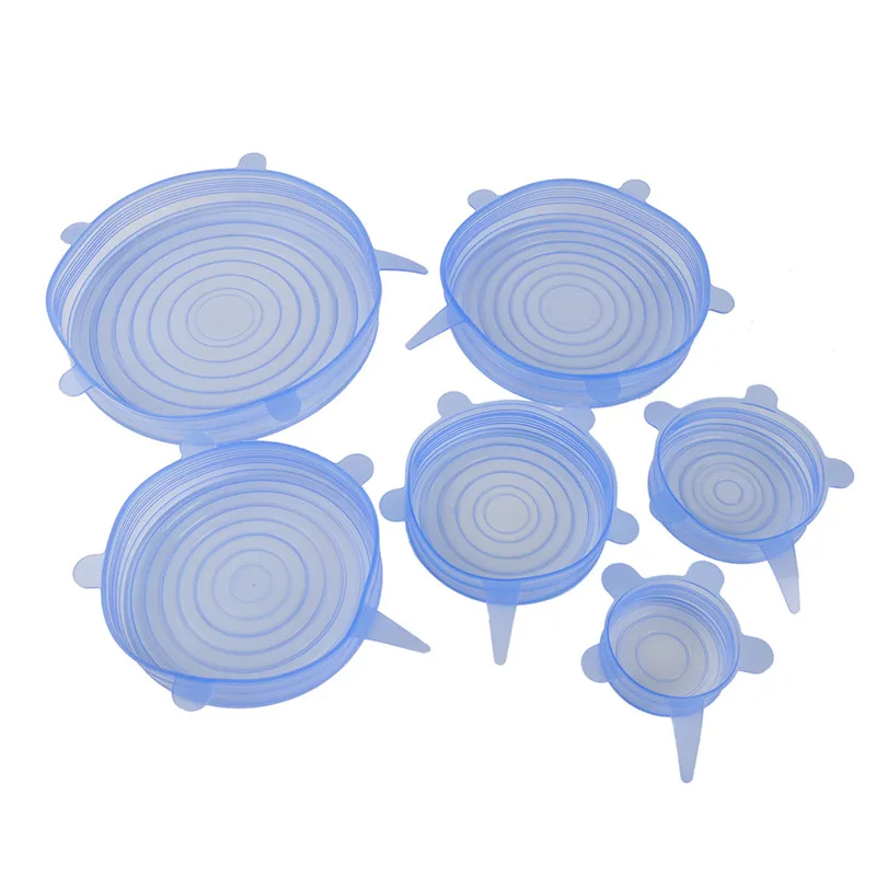 6 шт./компл. эластичный крышкой Пластик Еда силиконовый Кухня для пикника на