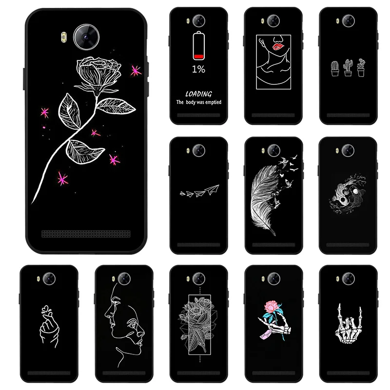 Black Tpu Patterned Printed Phone Case For Huawei Y3 II Silicone Cover Y3II Y 3 2 LUA L21 |