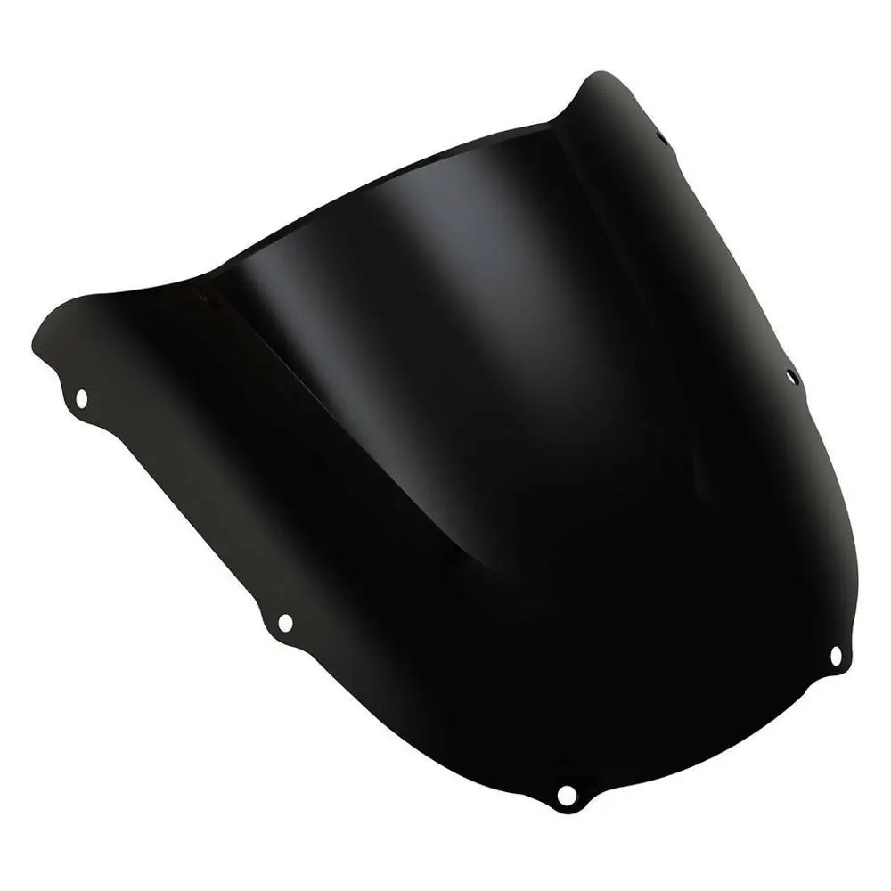 Мотоцикл двойной пузырь лобовое стекло ветровое стекло для Kawasaki Ninja ZX6R ZX600 1998-1999 - Цвет: Black