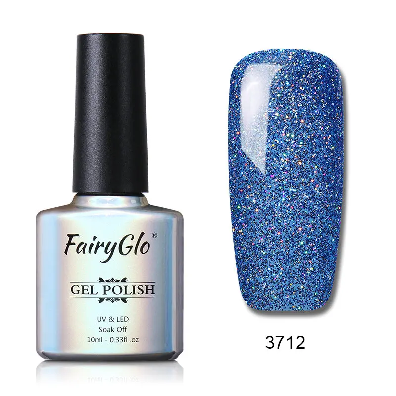 FairyGlo 10 мл Алмазный Гель-лак для ногтей Vernis Полупостоянный УФ-светодиодный Блестящий Гель-лак с эффектом замачивания Гибридный эмалированный лак - Цвет: 3712