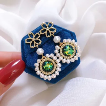 

Exclusive New 14K Gold Filled Retro Opal Stone Natural Pearl Earring Mysterious Color Ornament Elegant And Charming Style 3-6mm