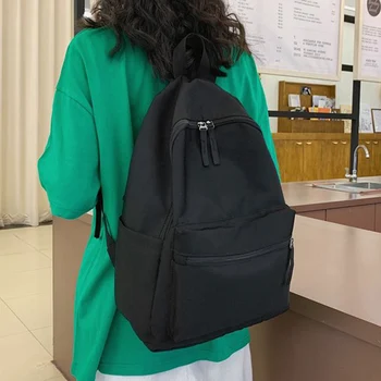 

HOCODO Women Backpack Oxford Waterproof Unisex Laptop Backpack Solid Color High School Student Bag School Bags For Teenage Girls