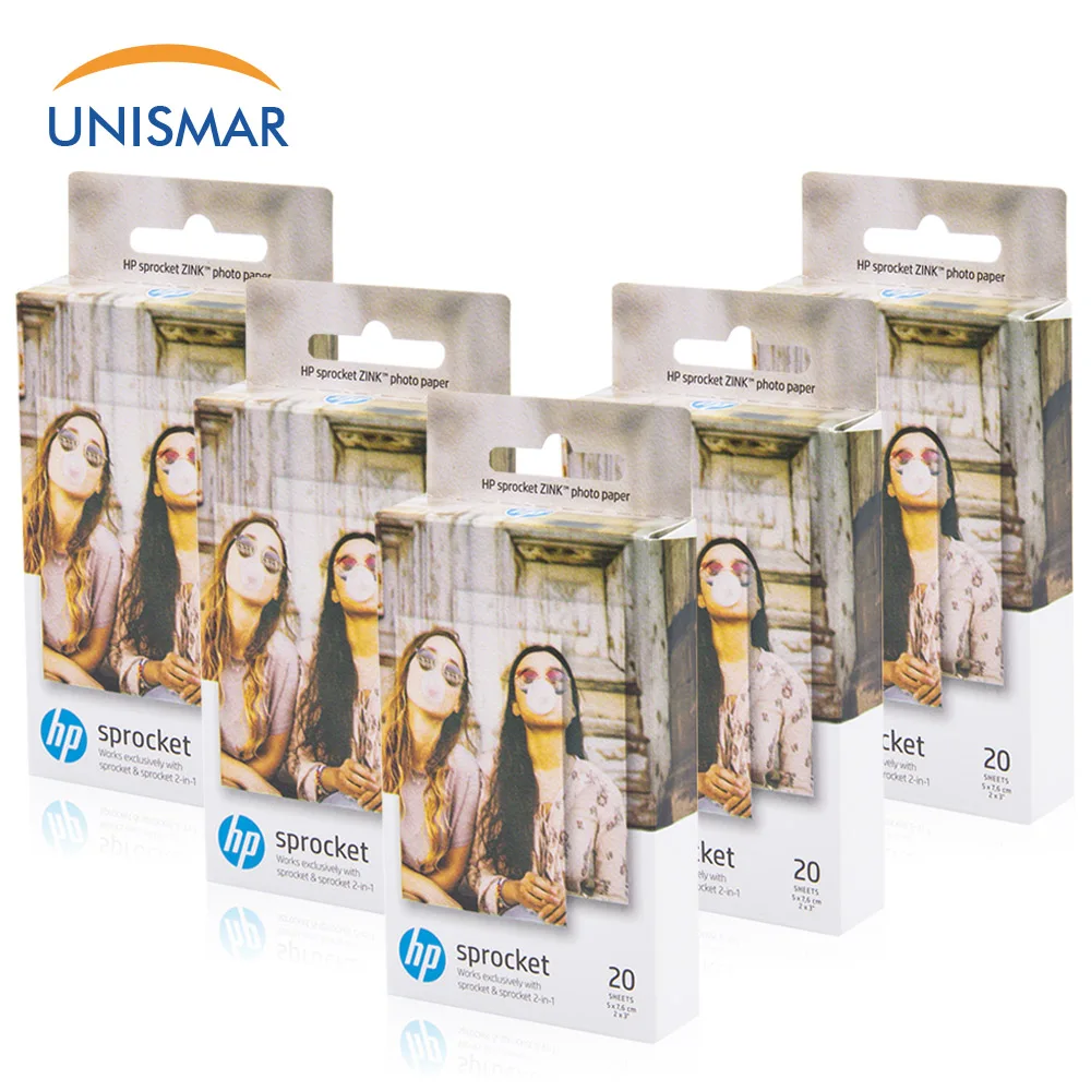 

Unismar 100 Sheets 2x3" Sticky-Backed Zink Photo Paper for HP Sprocket Photo Printer Work for Sprocket / Sprocket 2-in-1 Printer