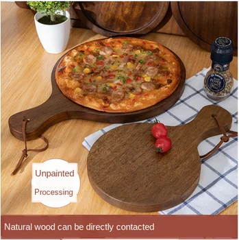 

Pizza tray wooden plate barbecue snack western steak plate solid wood sushi round wooden pizza board dinner plates set