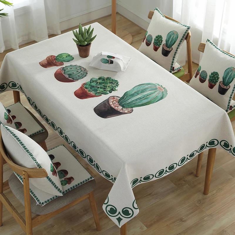 Christmas Tablecloth Nordic Simple Cotton and Linen Table Cloth Rectangular Waterproof and Oil-proof Table Cover for Wedding - Color: 5