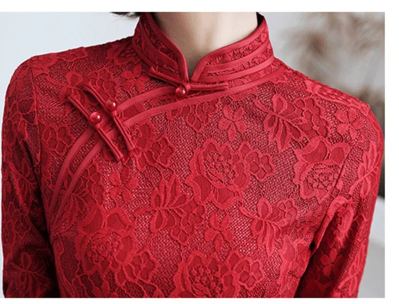 Sheng Коко белое кружевное платье Cheongsam платья тостов Костюмы ежегодная встреча платья с длинными рукавами платье Ципао в китайском Свадебная кружевная ткань