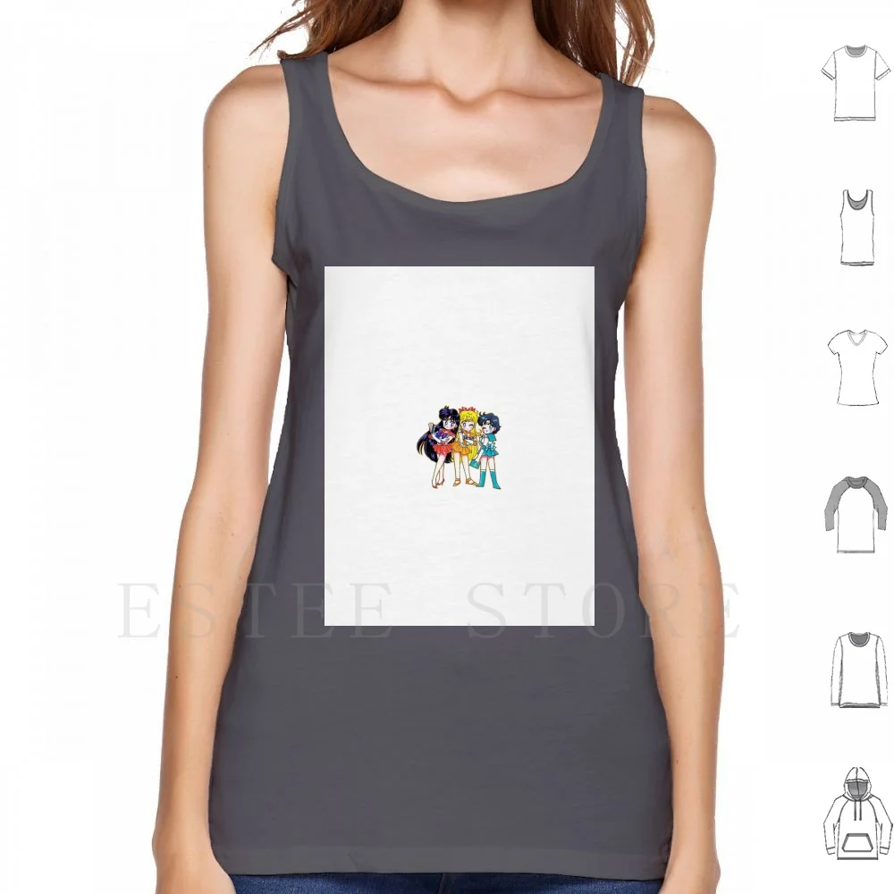 Chibi Serbatoio Magliette E Camicette Della Maglia Bishoujo Senshi Di Cristallo Anime Manga 90S Anime Sailor Chibi Moon Sailor Sailor Sailor Jupiter S