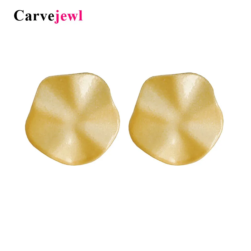 Carvejewl металлические маленькие серьги-манжеты для ушей, нестандартные круглые серьги-клипсы для женщин, корейский дизайн, матовое золотое покрытие, серьги без пирсинга