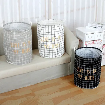 

Big Size Dry Cloth Storage Basket Toy Storage Bag Foldable Laundry Basket Bucket Organizer Home Sundries Storage Barrel