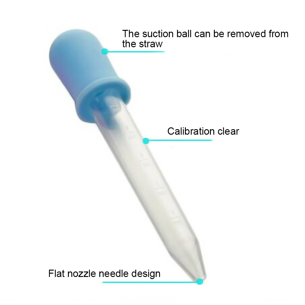 Eyedropper Pipettes Transfer 5ml 12cm 8pcs/pack Liquid Droppers Plastic Silicone Non-toxic Portable For Baby Infants