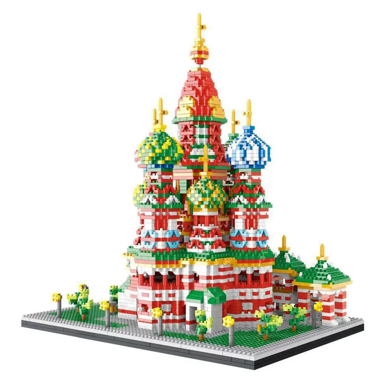 

Hot New Architecture Town Taj Mahal Saint Basil's Cathedral Legoed Building Blocks Kit DIY Christmas Gifts