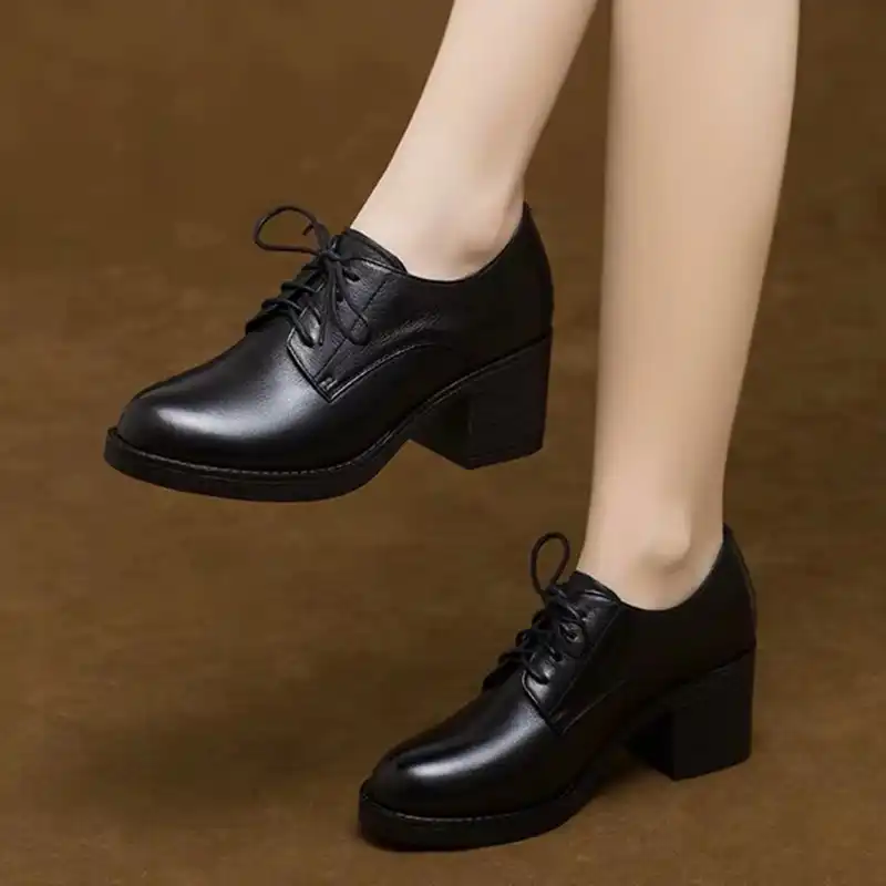 heeled brogue shoes womens