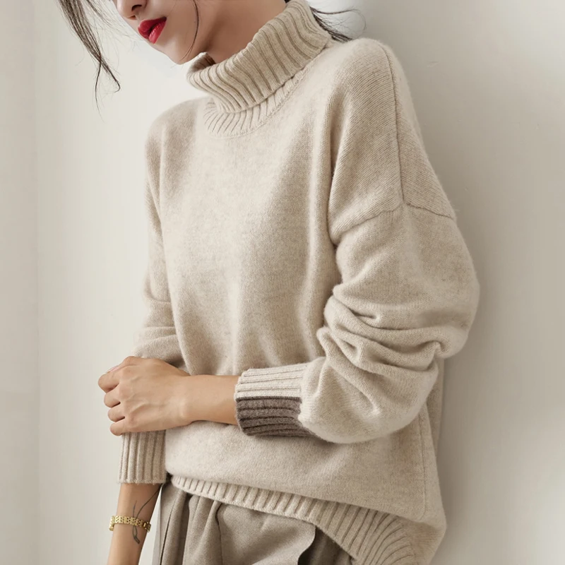 BUST SIZE(110cm) Loose Pullovers Woman 100% Wool