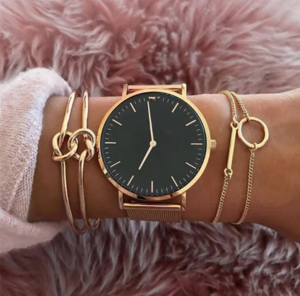 3 Pcs/set Punk Fashion Bracelet Simple Double Knot Alloy Chain Bangle Women Charm Bohemian Retro Jewelry Accessories