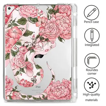

Snake Flower for Ipad Pro 2020 Funda Clear Soft Cover Cute Tablet With Pencil Case Ipad 7th Generation Case Air 2 Cases Mini 3