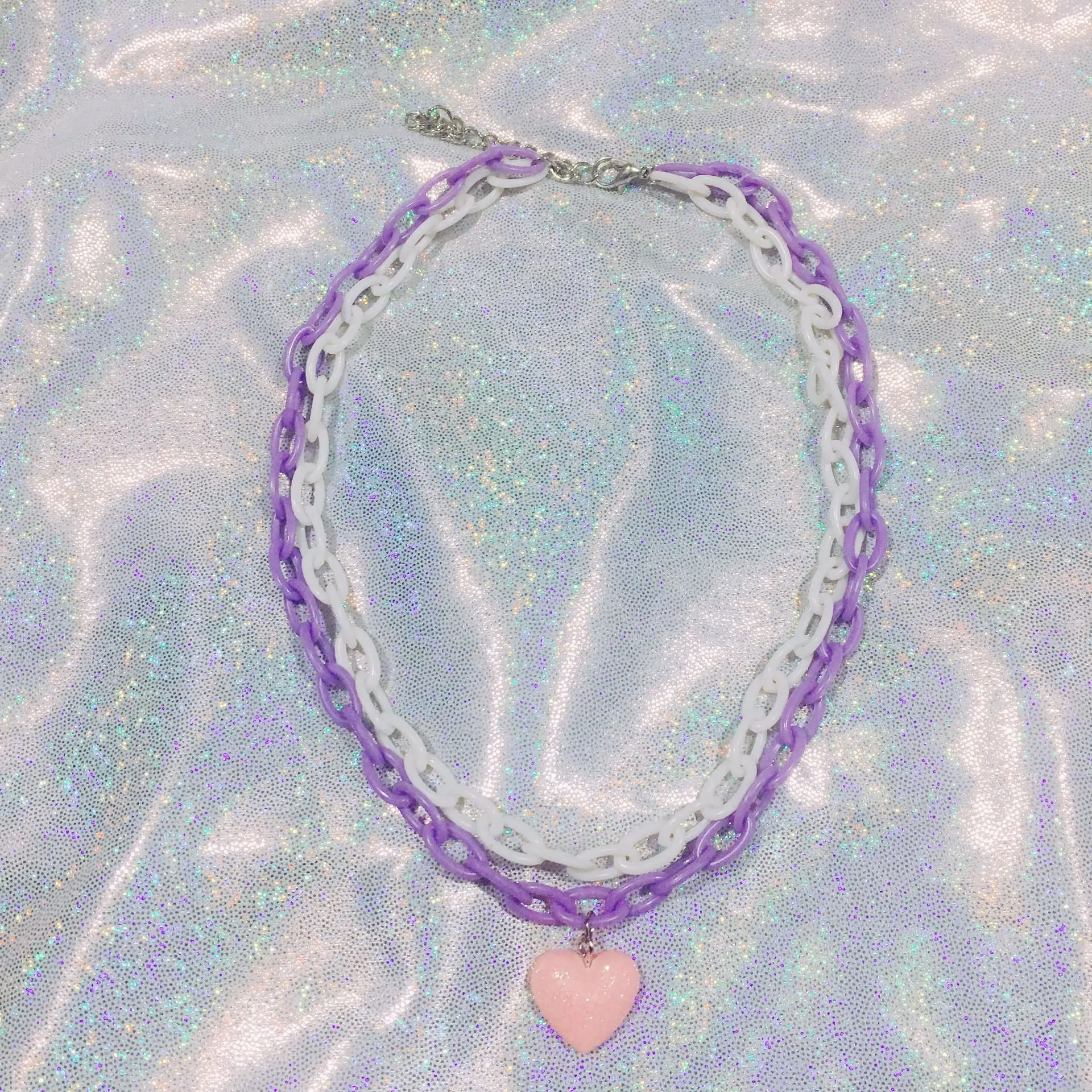 Pink Harajuku, ожерелье из смолы для женщин, ювелирное изделие, цепочка из бисера, женский символ, Интернет, для девушек, чокер в стиле панк-рок, Collares Mujer CL60 - Окраска металла: Pink