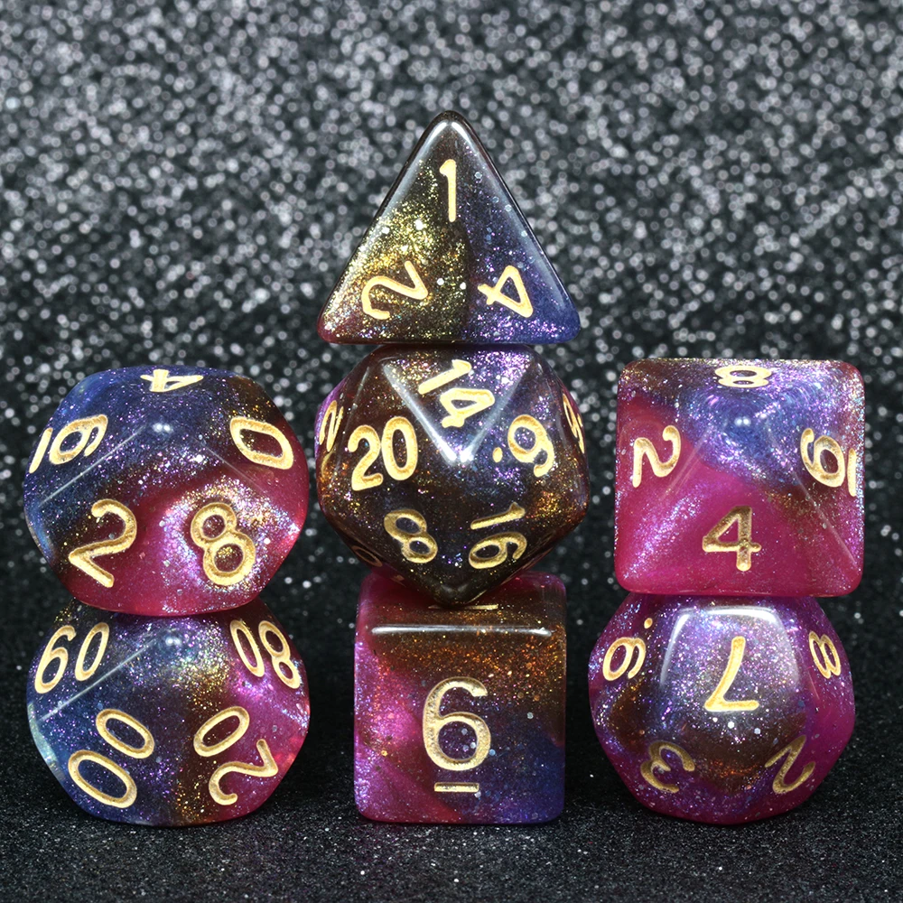 Вселенная Галактика игральные кости DND набор D4-D20 Подземелья и Драконы RPG лучшие подарки 8 цветов на выбор настольная игра RPG кости - Цвет: Andromeda Galaxy