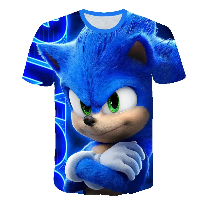 Детская одежда футболка Sonic для мальчиков рубашка девочек летние топы с коротким