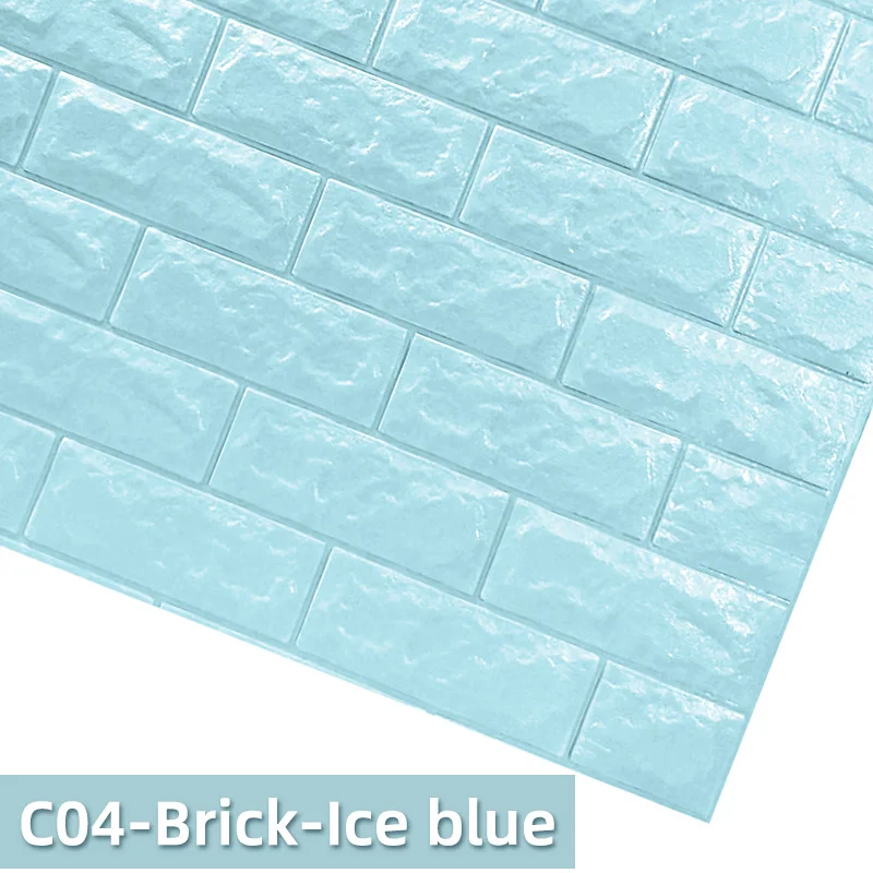 C04-Brick-Ice blue Kaguyahime 3D DIY стикер s самоклеющиеся декоративные обои для детской комнаты кухни спальни водонепроницаемые наклейки 3D обои кирпич - Цвет: C04-Brick-Ice blue