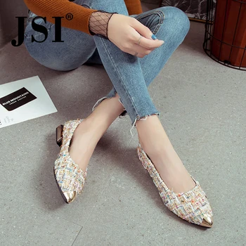 

JSI ladies flat shoes shallow mouth metal sole pointed pointed flat casual shoes fashion simple ladies single shoes SY5