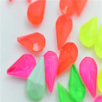 

Small diamond fluorescence Teardrop Pointback Crystal Fancy Stone Glass Jewelry Beads Necklace making 8x13mm dress crafts