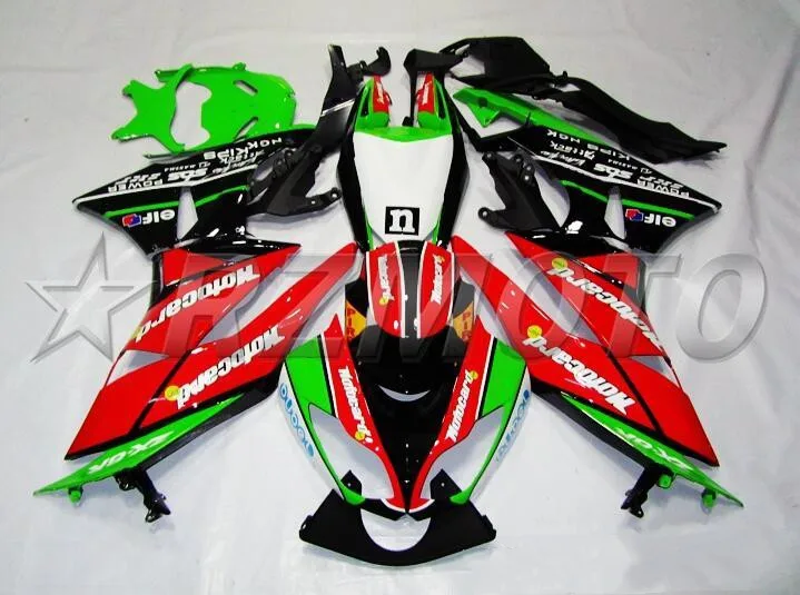 ABS литьевой формы мотоцикла Полный обтекатели подходит для Kawasaki ZX-6R 09 10 11 12 2009-2012 кузов на заказ красный зеленый черный